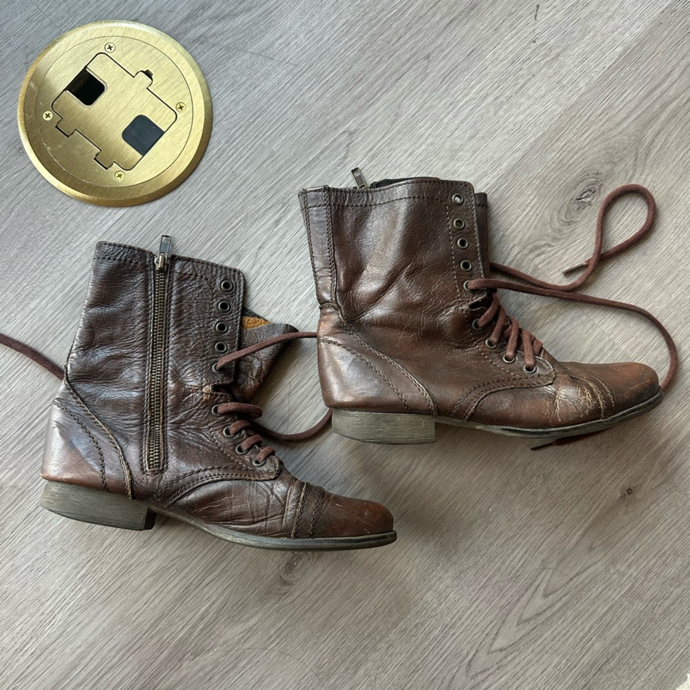 Steve Madden Brown Combat Boots